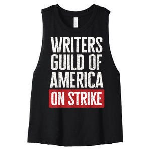 WGA Writers Guild Of America On Strike Anti AI Chatbots Women's Racerback Cropped Tank