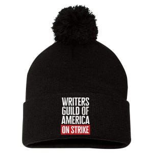 WGA Writers Guild Of America On Strike Anti AI Chatbots Pom Pom 12in Knit Beanie