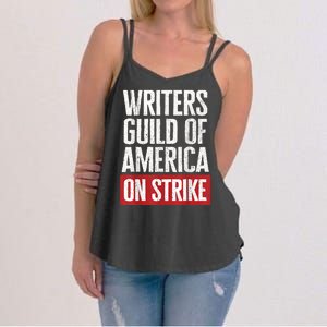 WGA Writers Guild Of America On Strike Anti AI Chatbots Women's Strappy Tank