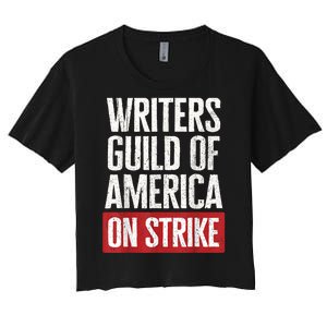 WGA Writers Guild Of America On Strike Anti AI Chatbots Women's Crop Top Tee