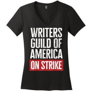 WGA Writers Guild Of America On Strike Anti AI Chatbots Women's V-Neck T-Shirt