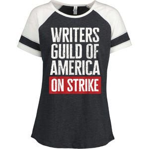 WGA Writers Guild Of America On Strike Anti AI Chatbots Enza Ladies Jersey Colorblock Tee