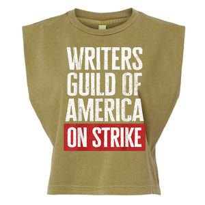 WGA Writers Guild Of America On Strike Anti AI Chatbots Garment-Dyed Women's Muscle Tee