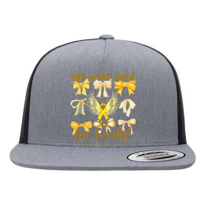 We Wear Gold For Everly Childhood Cancer Flat Bill Trucker Hat