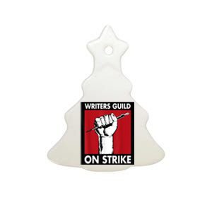 WGA Writers Guild Of America On Strike Anti AI Chatbots Ceramic Tree Ornament