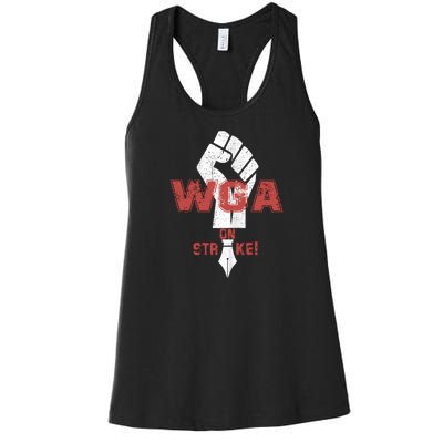 WGA Writers Guild Of America On Strike Anti AI Chatbots Women's Racerback Tank