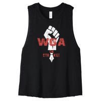 WGA Writers Guild Of America On Strike Anti AI Chatbots Women's Racerback Cropped Tank