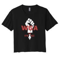 WGA Writers Guild Of America On Strike Anti AI Chatbots Women's Crop Top Tee