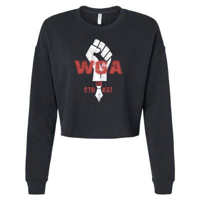 WGA Writers Guild Of America On Strike Anti AI Chatbots Cropped Pullover Crew