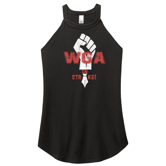 WGA Writers Guild Of America On Strike Anti AI Chatbots Women's Perfect Tri Rocker Tank