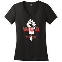 WGA Writers Guild Of America On Strike Anti AI Chatbots Women's V-Neck T-Shirt