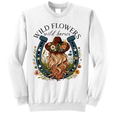 Wildflowers Wild Horses Western Boho Country Music Sweatshirt