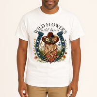 Wildflowers Wild Horses Western Boho Country Music Tall T-Shirt