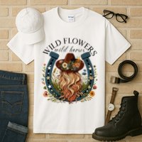 Wildflowers Wild Horses Western Boho Country Music Tall T-Shirt