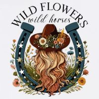 Wildflowers Wild Horses Western Boho Country Music Tall T-Shirt