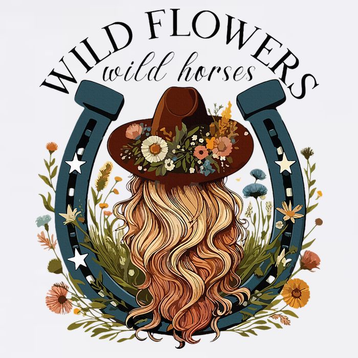 Wildflowers Wild Horses Western Boho Country Music Tall T-Shirt