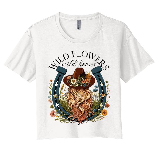 Wildflowers Wild Horses Western Boho Country Music Crop Top