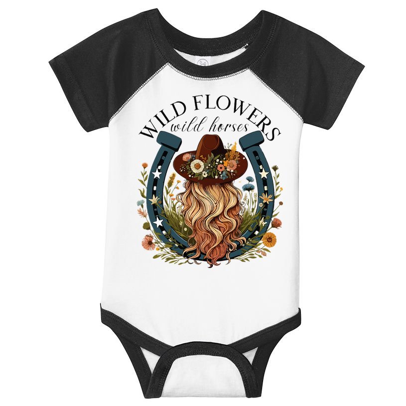 Wildflowers Wild Horses Western Boho Country Music Infant Baby Jersey Bodysuit