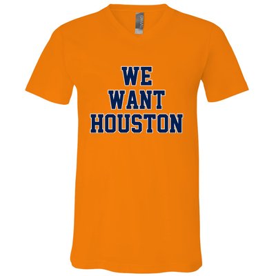 We Want Houston V-Neck T-Shirt