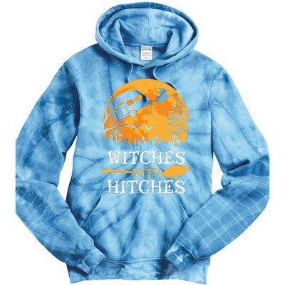 Witches With Hitches Funny Halloween Camping Gift Camper Tie Dye Hoodie