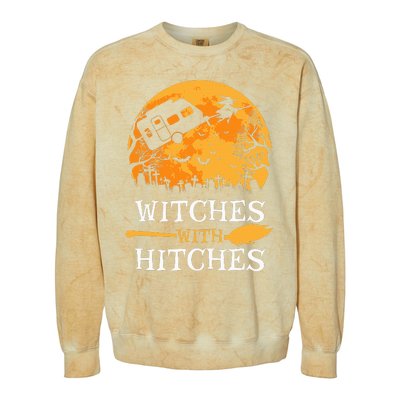 Witches With Hitches Funny Halloween Camping Gift Camper Colorblast Crewneck Sweatshirt