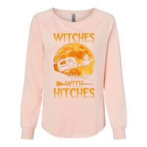 Witches With Hitches Trailer Funny Halloween Camping Womens California Wash Sweatshirt