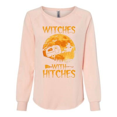 Witches With Hitches Trailer Funny Halloween Camping Womens California Wash Sweatshirt