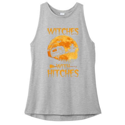 Witches With Hitches Trailer Funny Halloween Camping Ladies PosiCharge Tri-Blend Wicking Tank