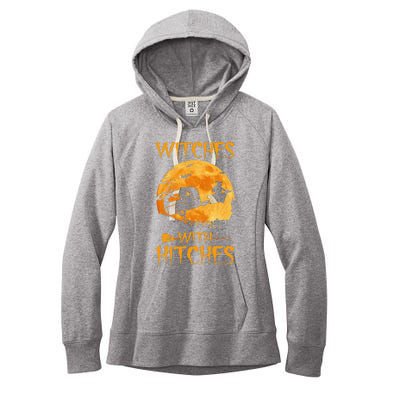 Witches With Hitches Trailer Funny Halloween Camping Women's Fleece Hoodie