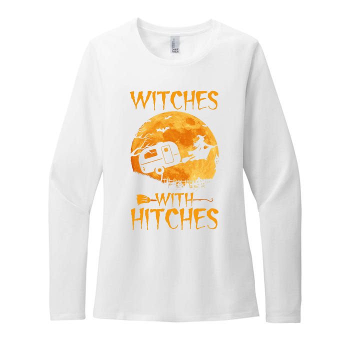 Witches With Hitches Trailer Funny Halloween Camping Womens CVC Long Sleeve Shirt