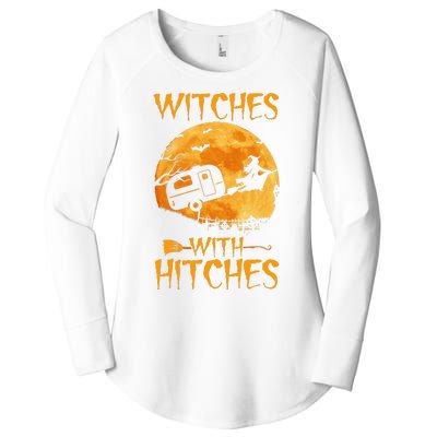 Witches With Hitches Trailer Funny Halloween Camping Women's Perfect Tri Tunic Long Sleeve Shirt