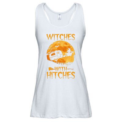 Witches With Hitches Trailer Funny Halloween Camping Ladies Essential Flowy Tank