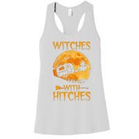 Witches With Hitches Trailer Funny Halloween Camping Women's Racerback Tank