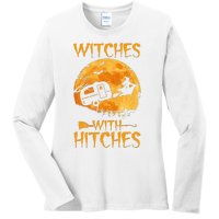 Witches With Hitches Trailer Funny Halloween Camping Ladies Long Sleeve Shirt