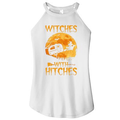 Witches With Hitches Trailer Funny Halloween Camping Women's Perfect Tri Rocker Tank