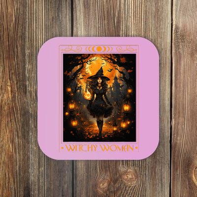 Witchy Woman Halloween Witchcraft Witch Wicca Gothic Coaster