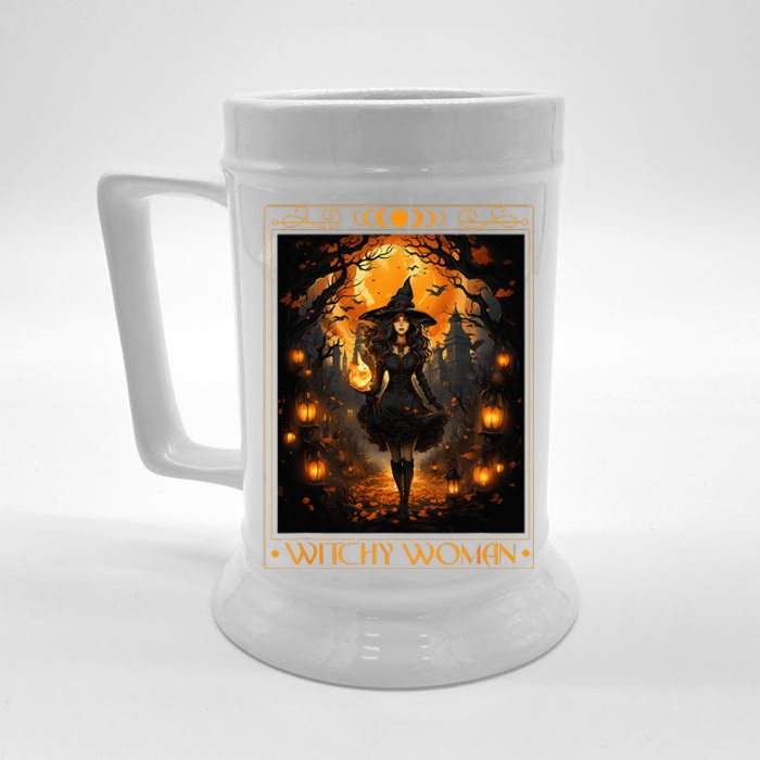 Witchy Woman Halloween Witchcraft Witch Wicca Gothic Beer Stein