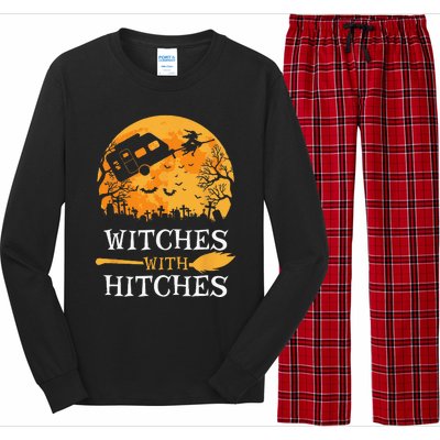 Witches With Hitches Funny Halloween Camping Gift Camper Long Sleeve Pajama Set