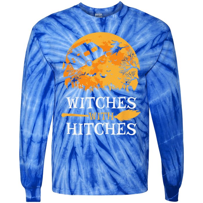 Witches With Hitches Funny Halloween Camping Gift Camper Tie-Dye Long Sleeve Shirt