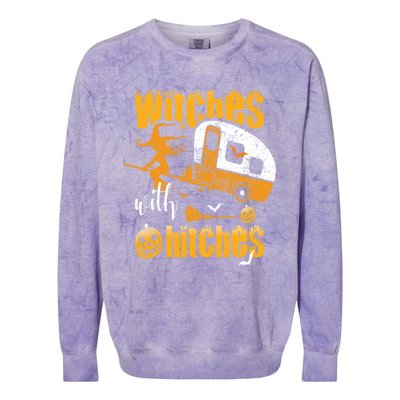 Witches With Hitches Camping Gift Colorblast Crewneck Sweatshirt