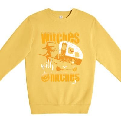 Witches With Hitches Camping Gift Premium Crewneck Sweatshirt