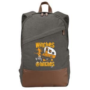 Witches With Hitches Camping Gift Cotton Canvas Backpack