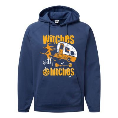 Witches With Hitches Camping Gift Performance Fleece Hoodie