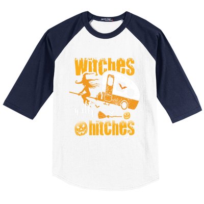 Witches With Hitches Camping Gift Baseball Sleeve Shirt