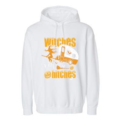 Witches With Hitches Camping Gift Garment-Dyed Fleece Hoodie