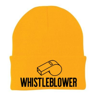 Whistleblower Whistle Halloween Costume Impeach Trump Meme Gift Knit Cap Winter Beanie