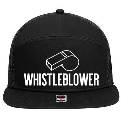 Whistleblower Whistle Halloween Costume Impeach Trump Meme Gift 7 Panel Mesh Trucker Snapback Hat