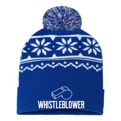 Whistleblower Whistle Halloween Costume Impeach Trump Meme Gift USA-Made Snowflake Beanie