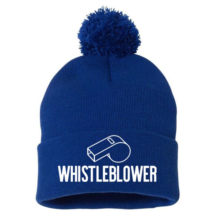 Whistleblower Whistle Halloween Costume Impeach Trump Meme Gift Pom Pom 12in Knit Beanie