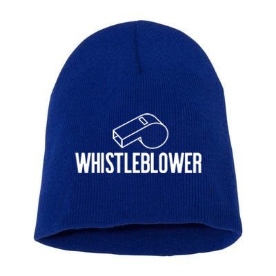 Whistleblower Whistle Halloween Costume Impeach Trump Meme Gift Short Acrylic Beanie